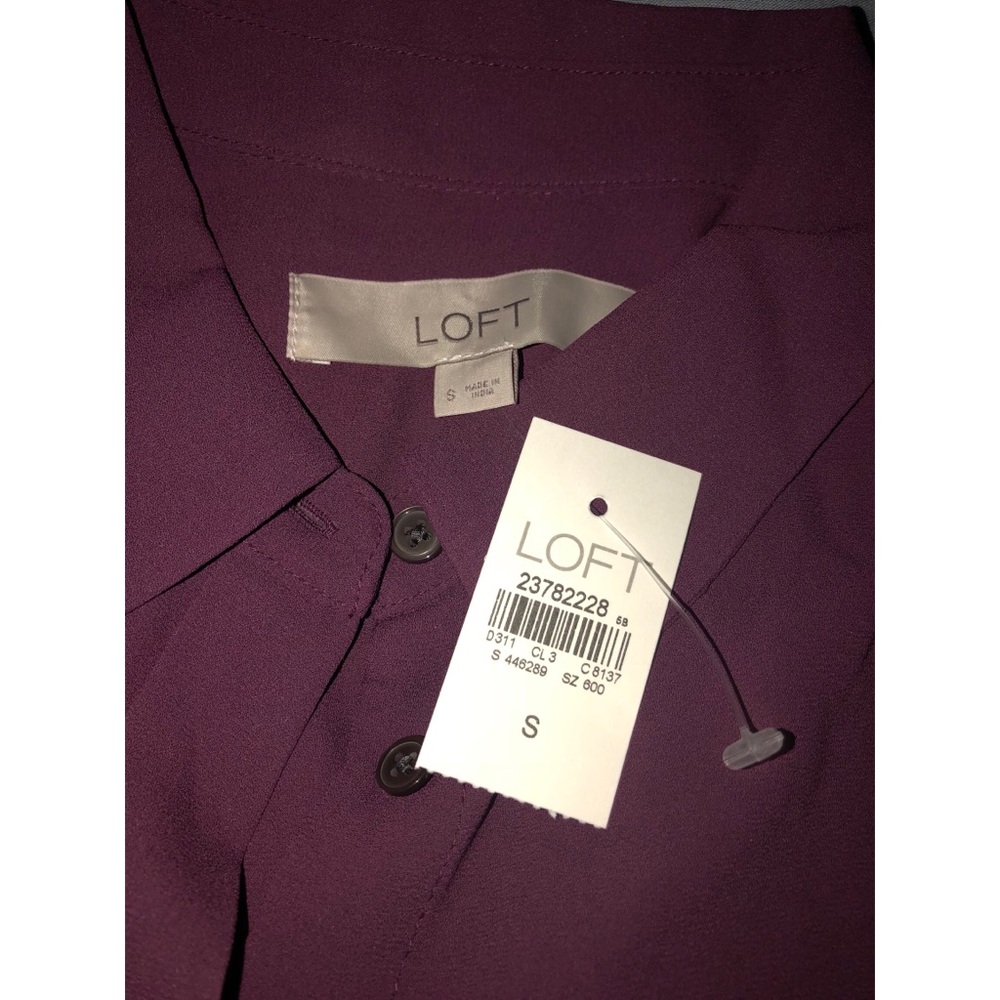 🆕 NWT Loft Purple Blouse Long Sleeve - Picture 5 of 5
